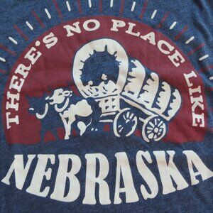 Deadstock "There's No Place Like Nebraska" T Shirt-  Ox-drawn covered wagon NWT